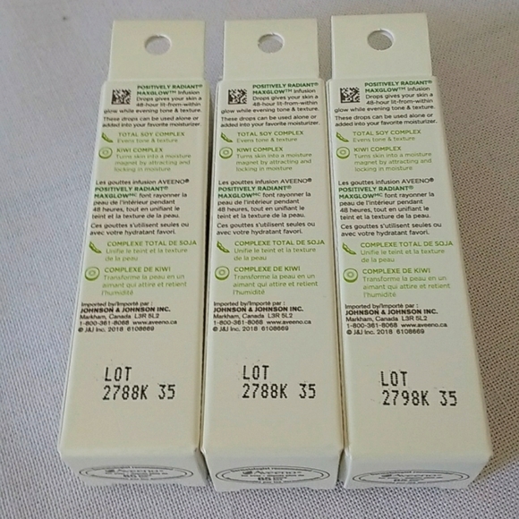 Aveeno Positively Radiant Maxglow Infusion Drops Face Serum. NWOT. - Picture 2 of 3